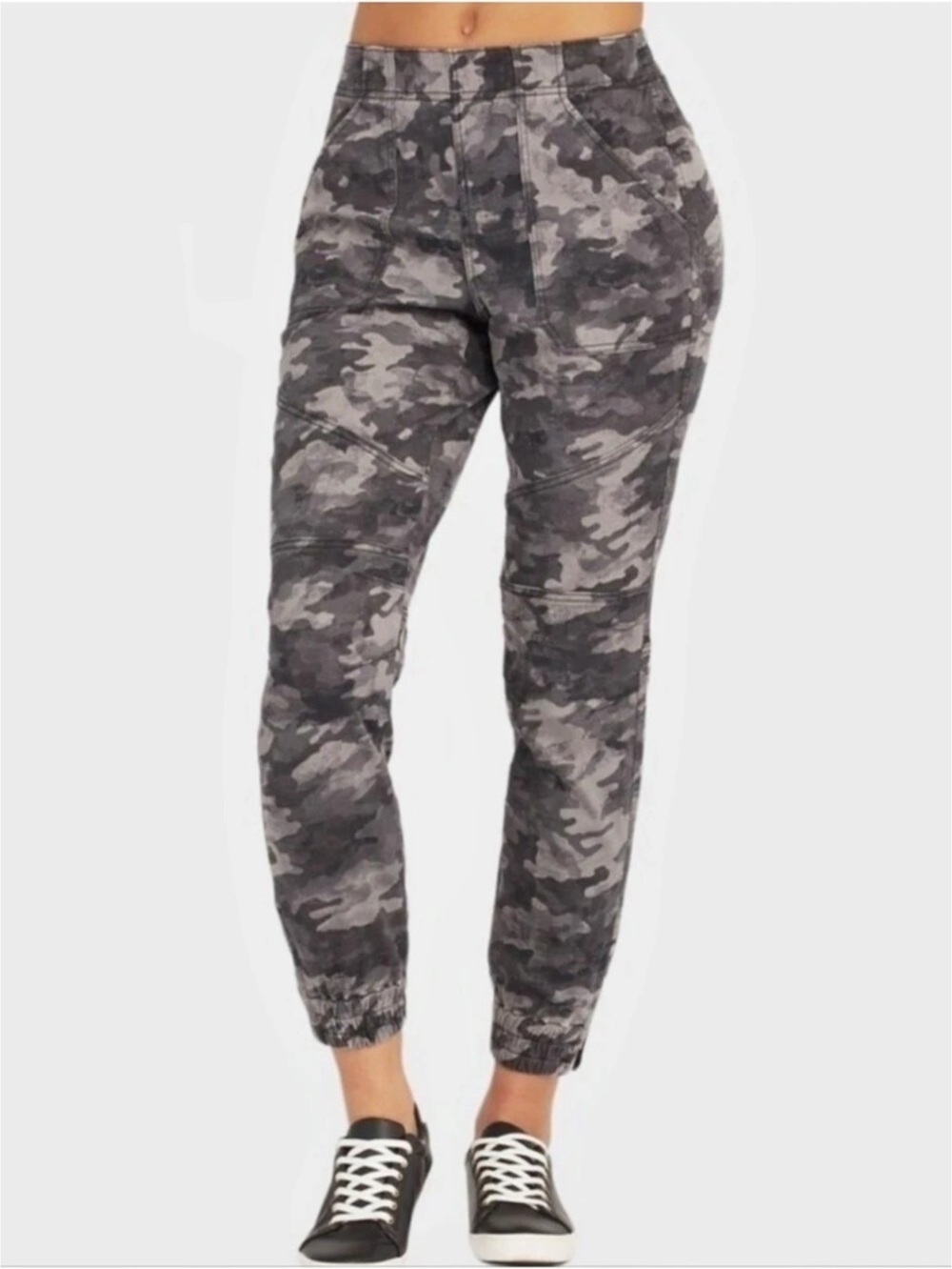 SPANX Stretch Twill Cargo Jogger Camo Gray & Black XL